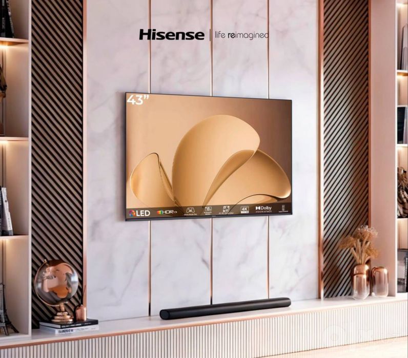 Телевизор Hisense VidaaOs/ 4K UHD Dolby Atmos + доставка/ +кронштейн