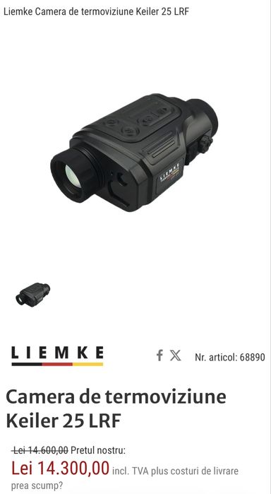 Camera vanatoare termoviziune