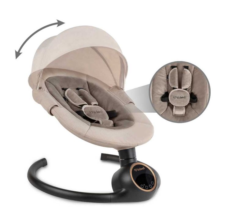 Vand leagan kidwell pentru copii - Balansoar electric 2 in 1 REVE Bej/Auriu cu aplicatie mobila