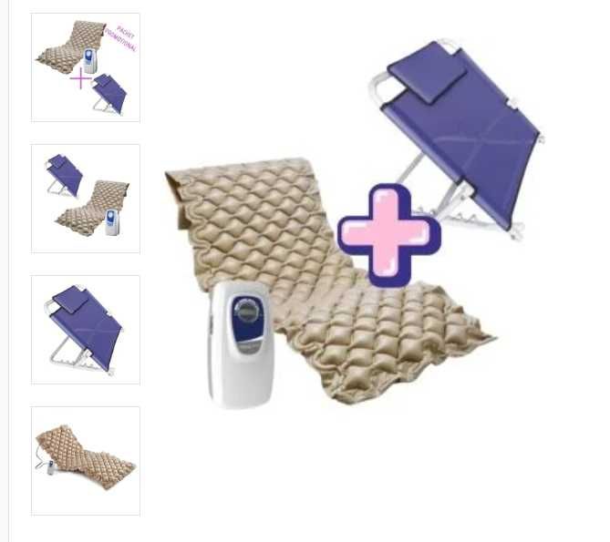Pachet Saltea Antiescare Medicala profesionala, compresor silentios, max. 135 kg + Cadru sustinere Spate