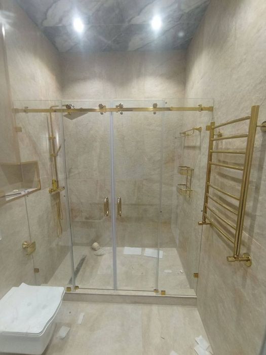 Душ кабина каленное стекло 10 мм душевые перегородки