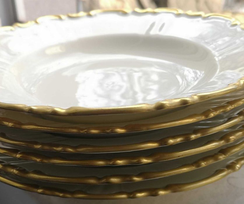 6 чении с позлата скъп изискан сервиз НОВО
