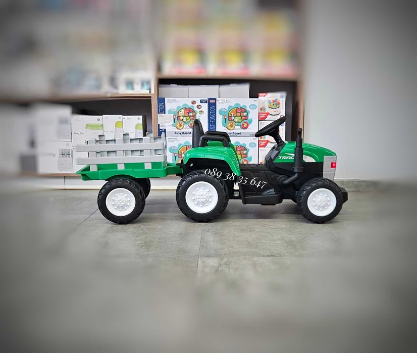 ТОП ЦЕНА!НОВО!Акумулаторен трактор с ремарке Dallas с 12V,дистанционно