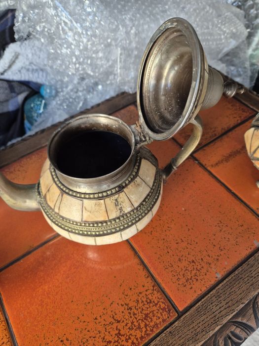 Мароканки съдове от месинг или бронз ! Инкрустирана с камилска кост!