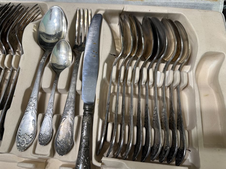 Мельхиор , столовые приборы 25 шт