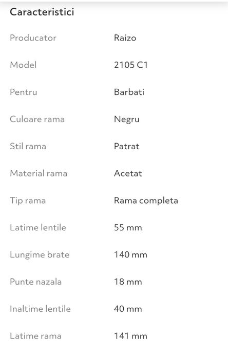 Rama ochelari de vedere Raizo