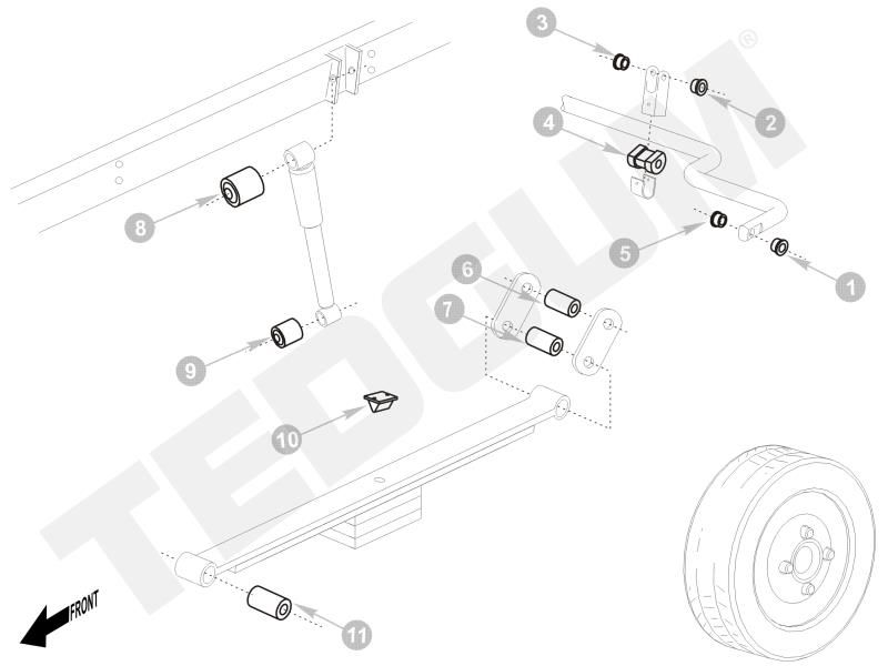 Bucsa bucse fata spate Nissan CABSTAR dupa anul 2006