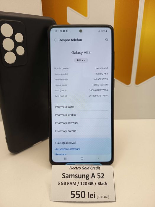 Samsung A52 6GB RAM/128GB/Awesome Black/Stare foarte buna! ID11460