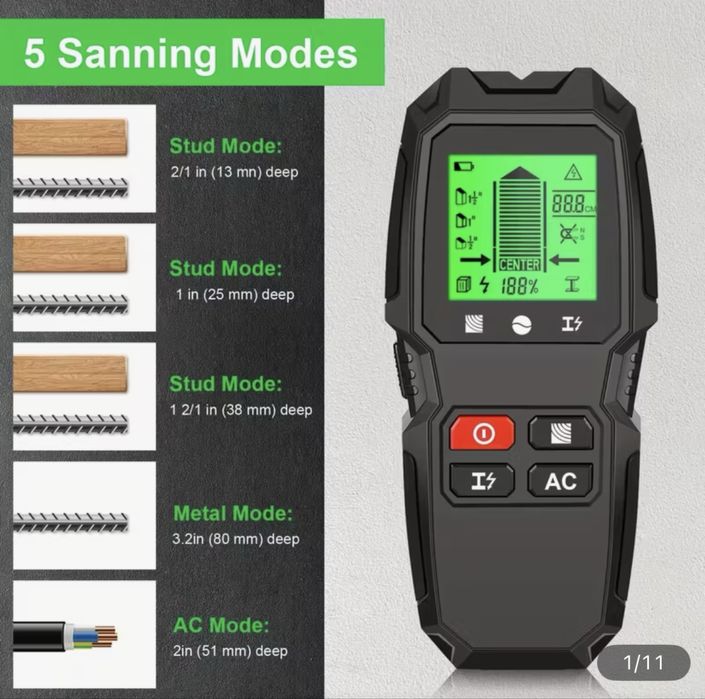 Aparat detectie cabluri electrice/lemn/fier beton in perete