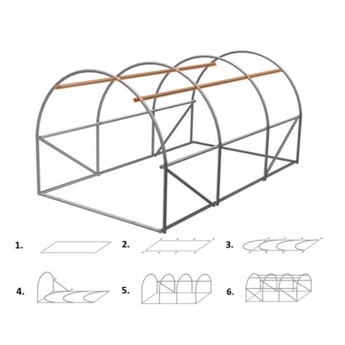 Компактна бяла оранжерия -професионална защита за култури - 3 х 2 х 2м