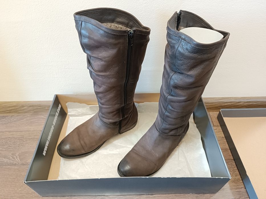 Зимни ботуши с естествена кожа и вълна