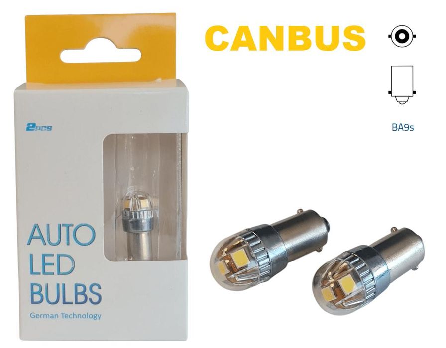 Крушки Лед 2 бр. Canbus BA9S T4W 3030SMD 6V 12/24V