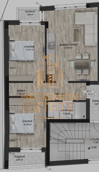 3-стаен в Варна-Цетър площ 85 цена 161850