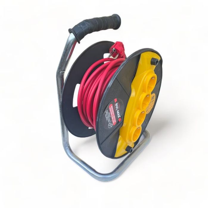 Кабел макара Bul-Max, 30m Удължител с 4 гнезда, 3×2,5 mm, транспортна