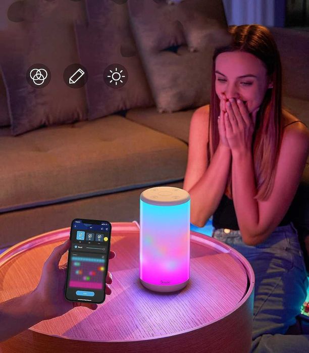 Lampa LED inteligenta Govee Aura Smart H6052 RGBWW, Wi-Fi, sincronizare muzica, lumina alba si colorata, 350 lm, compatibi Alexa/Google Assistant,1280