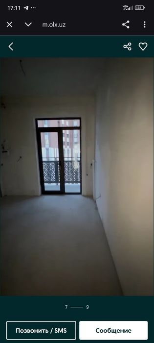 Uy sotiladi 2xonali 62.83 kv.m2 urigzor residinsda