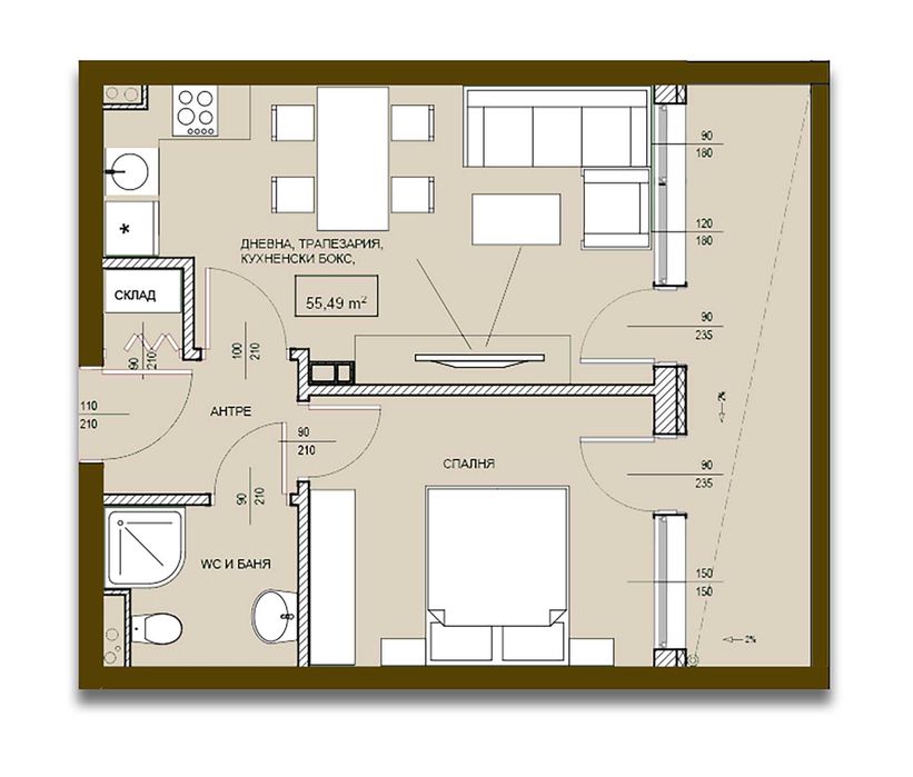 Продава се Двустаен апартамент в Поморие - 62 кв.м за 1167 €/кв.м - Снимка #3