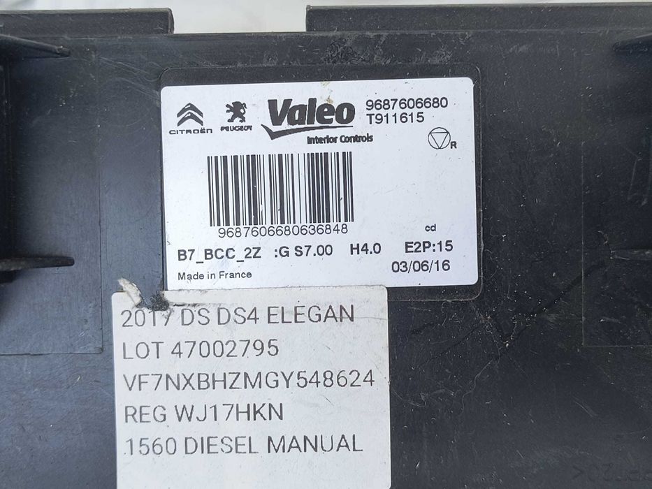 Modul Climatizare / Calculator Climă Valeo Citroen DS4 2017 / 2011-2018 Cod OEM 9687606680 (5G2)