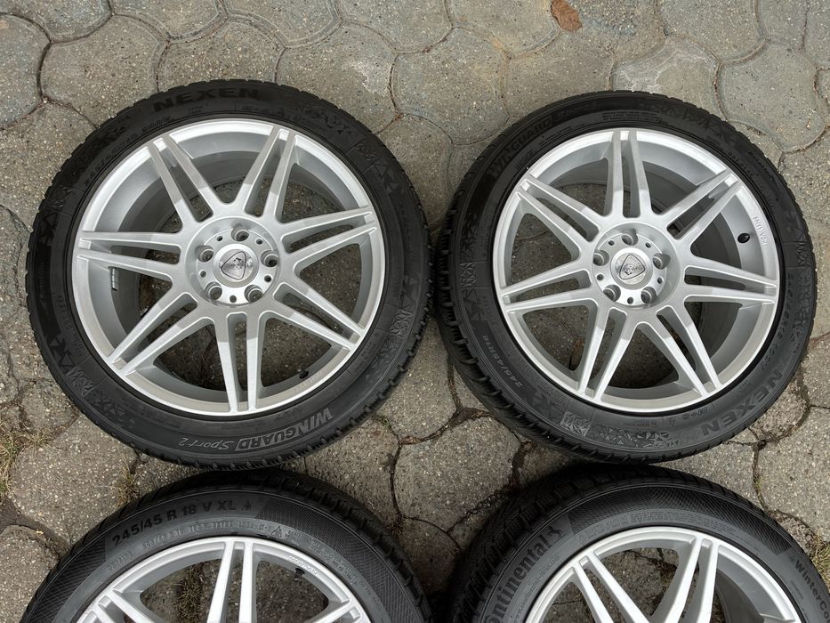 Jante 5x112mm, anvelope iarna, 245/45 R18, VW Audi Seat Skoda Mercedes