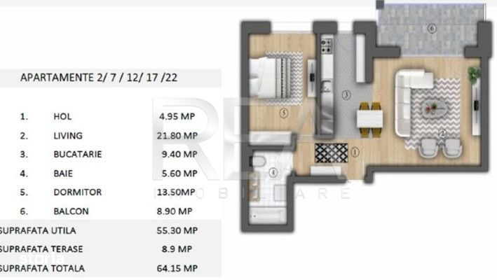 Apartament 2 camere, Unirii