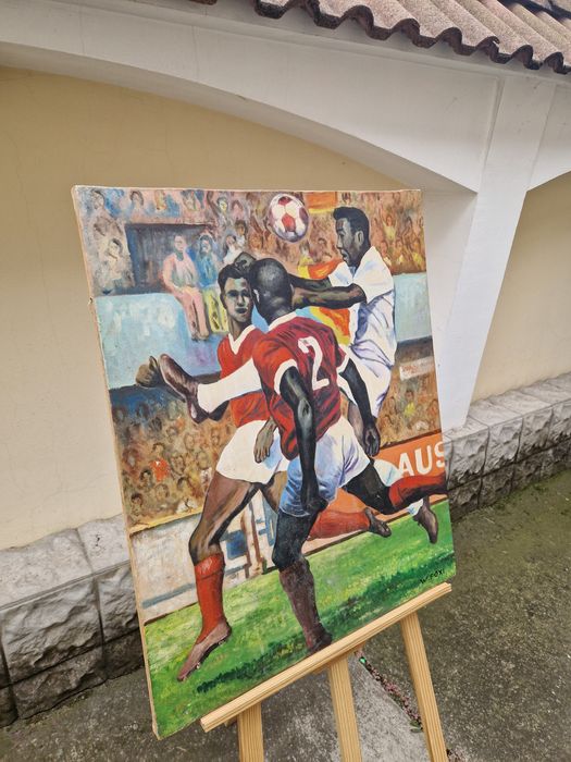 Страхотна антикварна картина масло върху платно