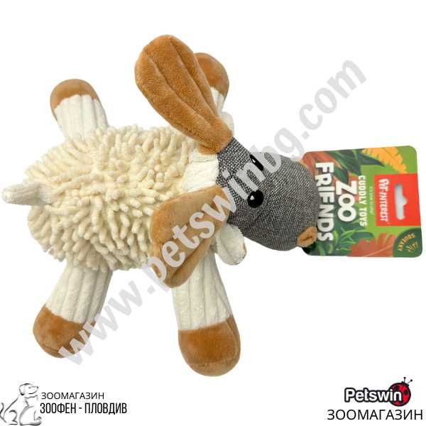 Пухкава Играчка за Куче - със Звук- Бяла- Noodle Animals- Pet Interest