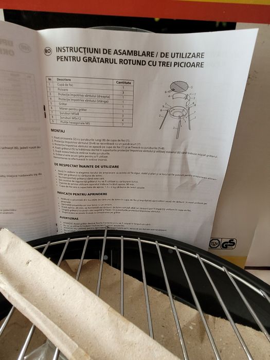 Grătar rotund cu 3 picioare NOU