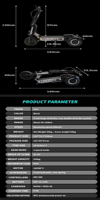 Trotineta electrica. premium T30 OOTD 46nm