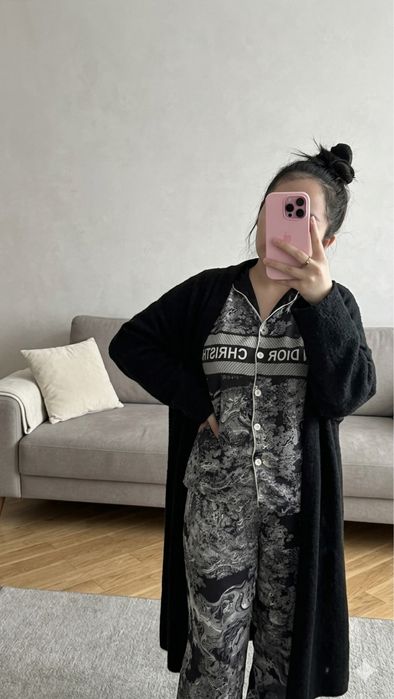 Шерстяная абайка / длинный кардиган, тёплая