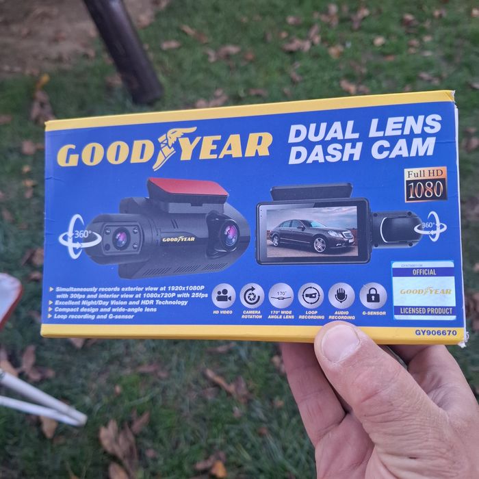 Cameră auto Good Year Dual Lens 360, card inclus, nouă,  Belgia