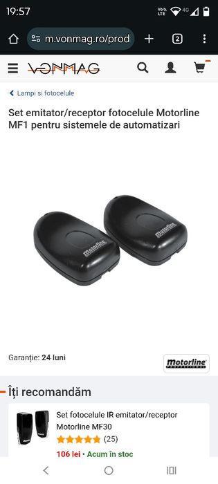 Set fotocelule motorline ( poartă)