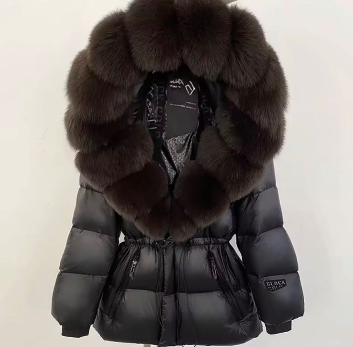 Дамско зимно яке естествен косъм и пух