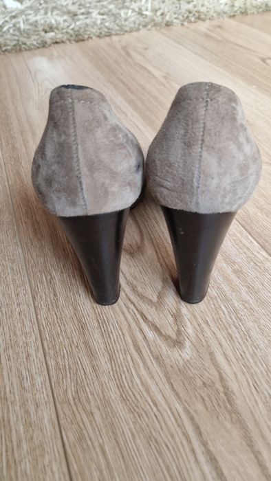 Pantofi piele intoarsa dama, culoare gri