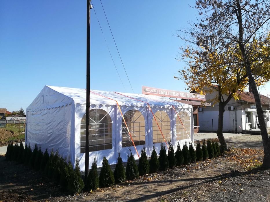 Шатра 6х8 м - високи страници 260 см - водоустойчив PVC брезент