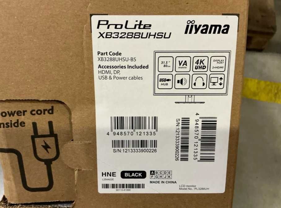 Iiyama ProLite XB3288UHSU Monitor PC 31.5" 4K VA
