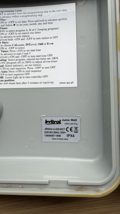 Programator Irigatii, Irritrol Junior Max 4 zone, exterior