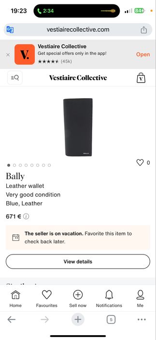 Portofel femei Bally autentic piele naturala