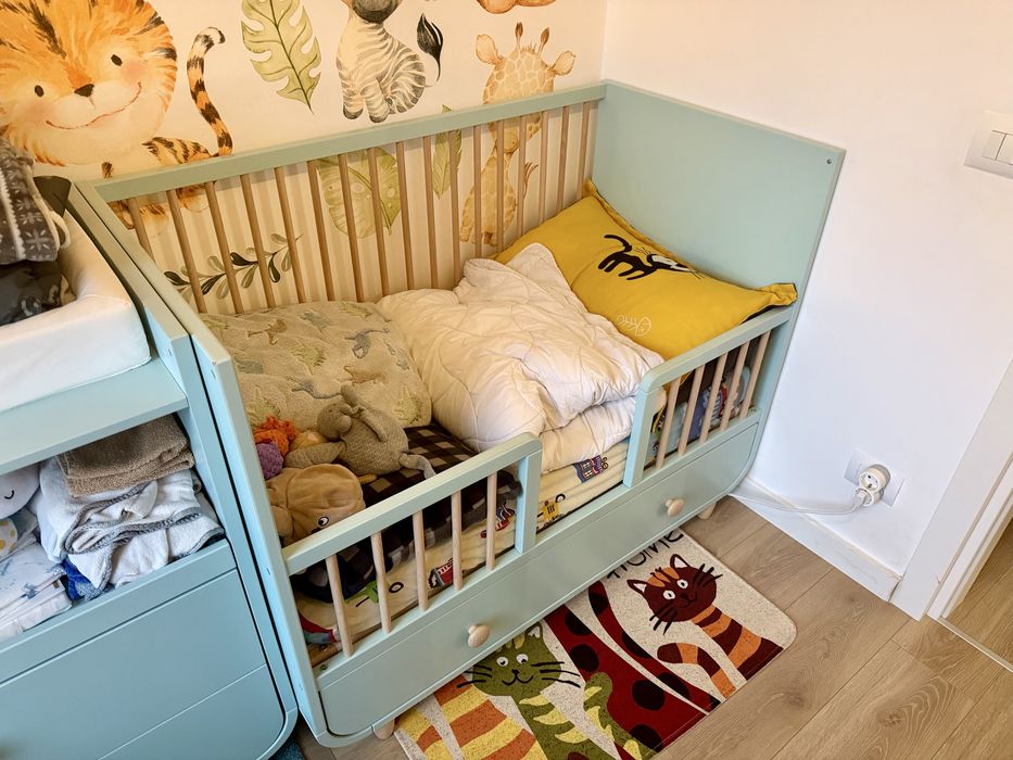 Set complet masa de infasat si patut turcoaz Ikea