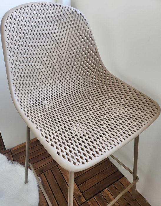 Scaun bar bej din metal Quinby Kave Home