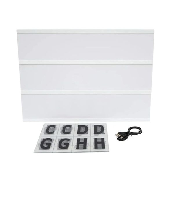 Cutie luminoasă cinematică GloBrite cu litere și lumină LED