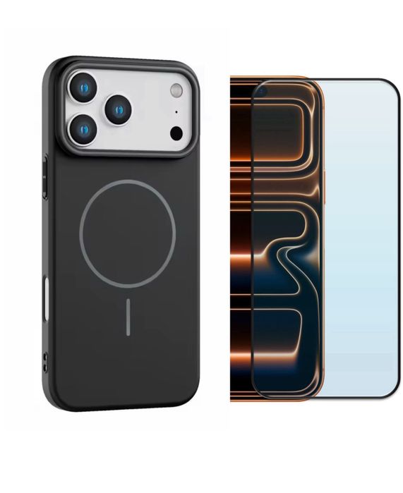 Husa Insertie Magnetica + Folie Sticla Iphone  16 17 AIR PRO MAX PLUS