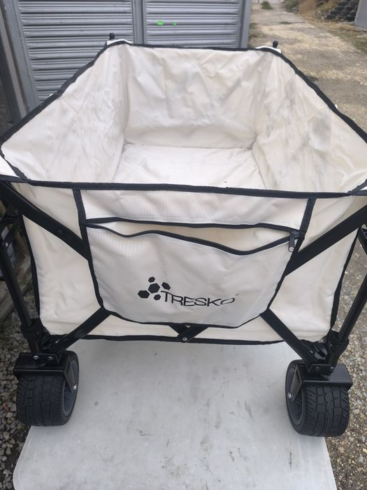 Сгъваема количка TRESKO® 300 л със спирачка,широки гуми и товароносимост до  150 кг