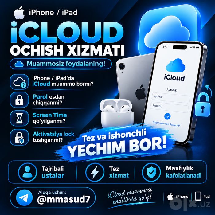 Icloud yechamiz iphone