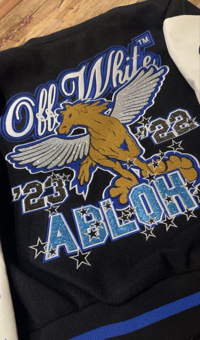 Jacheta Off White Varsity Bomber Jacket M