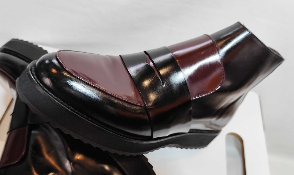 Ghete zip botine 40 penny Bimka & Lola piele naturala lustruita