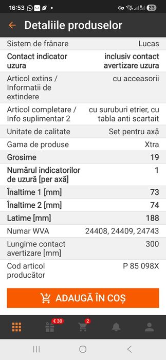 Plăcute frana BREMBO  audi B8.5 -B9
