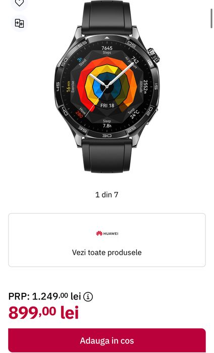 HUAWEI Watch GT 5 46mm, GPS, Android/iOS, sigilat, transport inclus