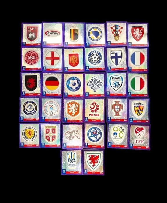 Set complet 100 Paralele Mov Topps Euro 2024