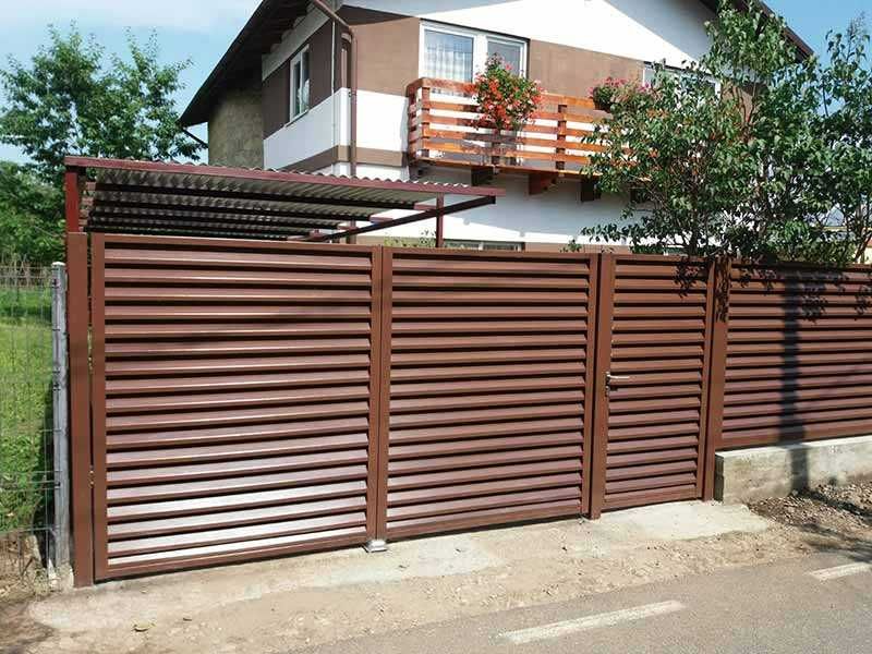 Garduri din sipca metalica, panou stil jaluzele, BCA, tabla si plasa