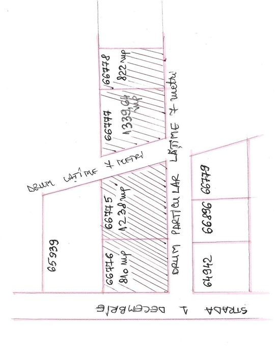 Teren Rediu 822.00 mp str. 1 Decembrie